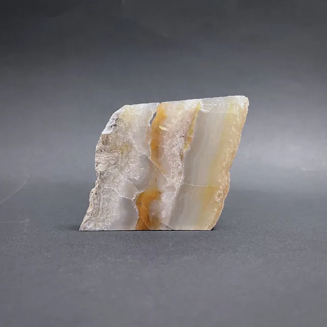 Hokkaidoite slice 1A01 in daylight (9/12) — 6.3 × 6 × 0.8 cm, Hokkaido, Japan · Kitsune Mineral