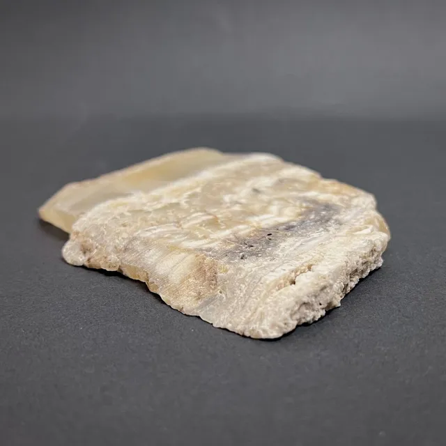 Hokkaidoite slice 1A02 in daylight (7/10) — 10 × 8.5 × 0.7 cm, Hokkaido, Japan · Kitsune Mineral
