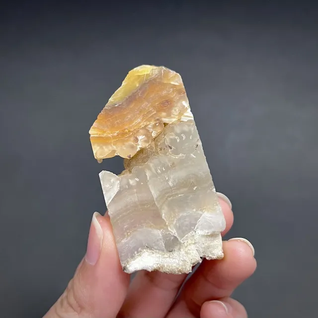 Hokkaidoite slice 1B04 in daylight (10/11) — 6 × 3 × 0.8 cm, Hokkaido, Japan · Kitsune Mineral