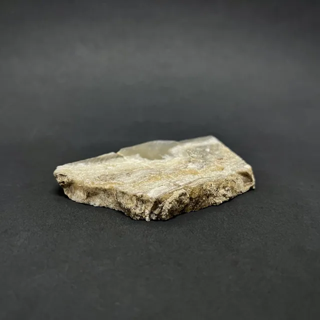 Hokkaidoite slice 2A05 in daylight (9/10) — 8.4 × 5.2 × 0.9 cm, Hokkaido, Japan · Kitsune Mineral