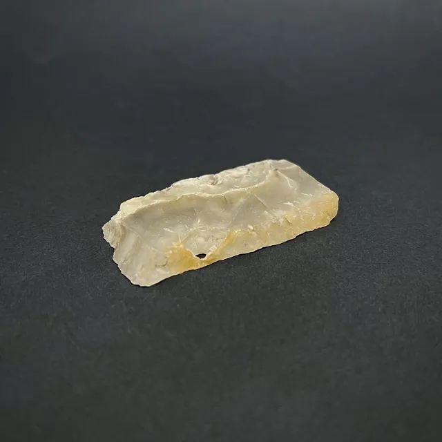 Hokkaidoite slice 2B08 in daylight (8/9) — 5.5 × 2.8 × 0.7 cm, Hokkaido, Japan · Kitsune Mineral