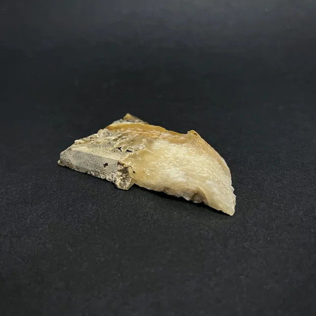 Hokkaidoite slice 2B09 in daylight (8/9) — 6.8 × 3.5 × 0.9 cm, Hokkaido, Japan · Kitsune Mineral