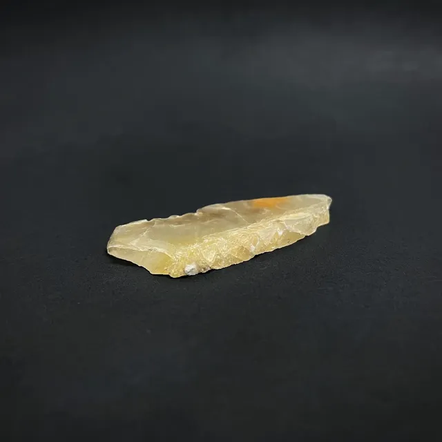 Hokkaidoite slice 2B12 in daylight (8/9) — 6.8 × 2.8 × 0.6 cm, Hokkaido, Japan · Kitsune Mineral