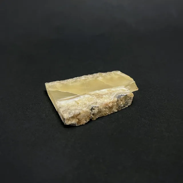 Hokkaidoite slice 2B15 in daylight (8/9) — 3.6 × 5.2 × 0.5 cm, Hokkaido, Japan · Kitsune Mineral