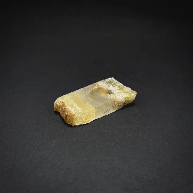 Hokkaidoite slice 2C11 in daylight (8/9) — 4.0 × 2.1 × 0.65 cm, Hokkaido, Japan · Kitsune Mineral