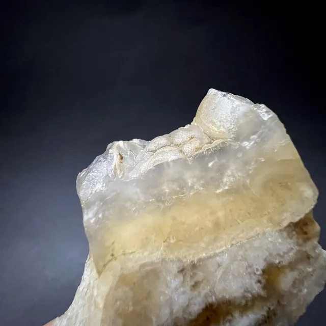 Hokkaidoite slice AL04 in daylight (7/9) — 6.4 × 4.2 × 0.8 cm, Hokkaido, Japan · Kitsune Mineral