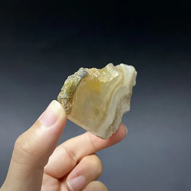 Hokkaidoite slice BL03 in daylight (8/9) — 6.8 × 5.6 × 0.7 cm, Hokkaido, Japan · Kitsune Mineral