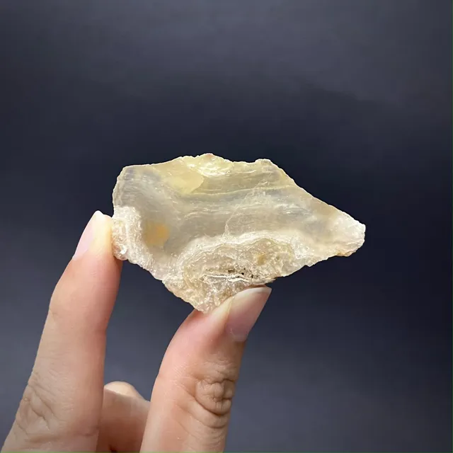 Hokkaidoite slice BM01 in daylight (8/9) — 5.6 × 3.4 × 0.6 cm, Hokkaido, Japan · Kitsune Mineral